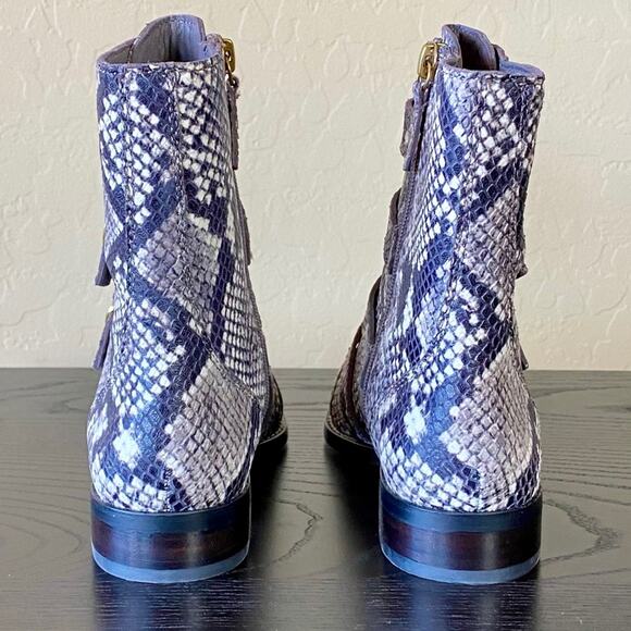 NWB J.Crew Multi-Buckle Boots Snake Leather AE921 - Picture 9 of 12